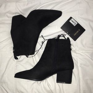 FOREVER 21 Black Ankle Booties / Point-Toe Boot